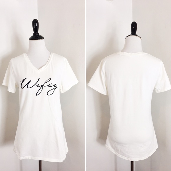 Tops - 4/$20 Wifey White Tshirt